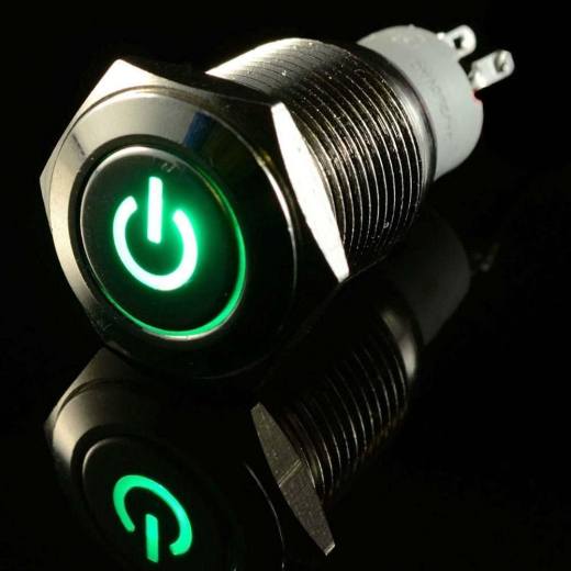 金属带锁16mm LED照明电源按钮开关缩略图
